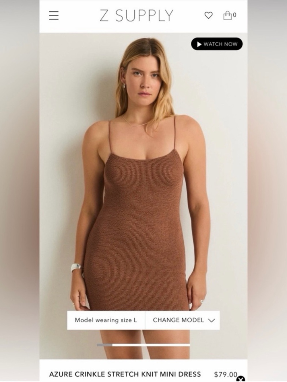 Z Supply Azure Crinkel Stretch
Knit Mini Dress - M/L - Picture 5 of 5